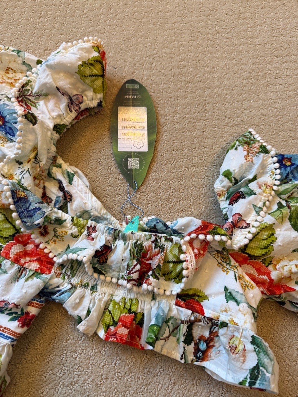 FARM Rio Floral Tiered 2 piece Maxi skirt and top in Pink, Green, White, Blue - Picture 6 of 6